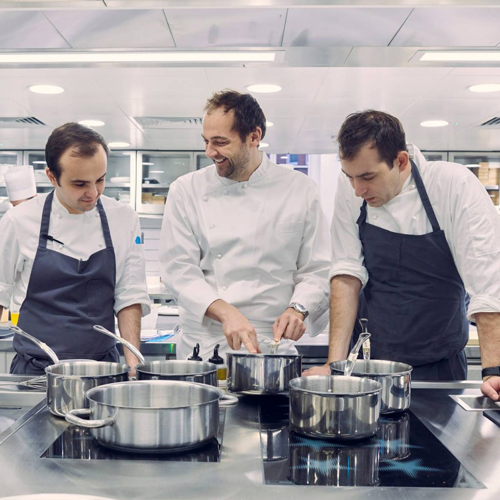 Chefs at Davies and Brook, Claridges, London in the kitchen